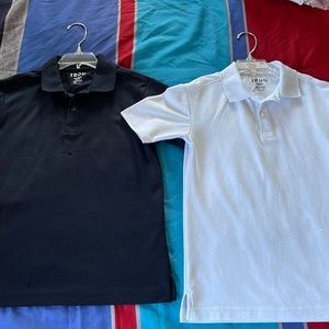2 IZOD moisture wicking white short sleeve polos